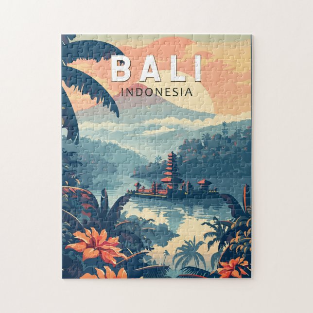 Bali Indonesia Travel Art Vintage Jigsaw Puzzle (Vertical)