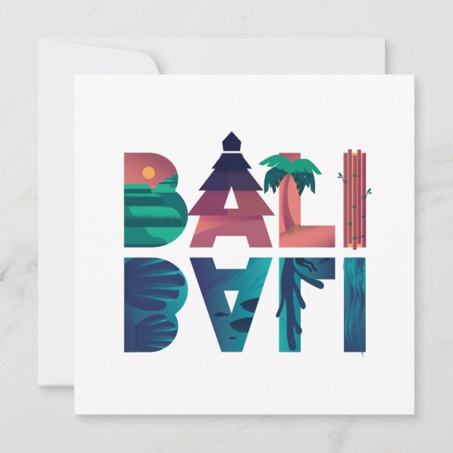 Bali Indonesia Travel Greeting Card (Front)