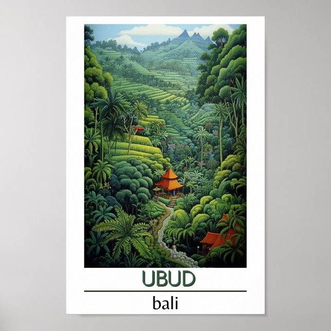 Bali Indonesia Travel Ubud Poster (Front)