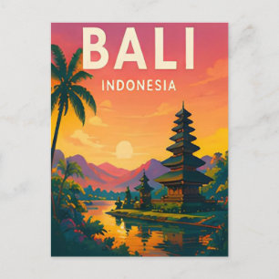 Bali Indonesia Tropical Temple Island Escape Postcard