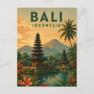 Bali Indonesia Tropical Temples Island Travel 🌴 Postcard