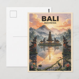 Bali Indonesia Vintage Travel Postcard