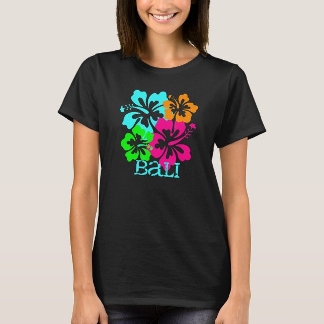 Bali Island Beach Tropical Hibiscus Travel Surf Oc T-Shirt (Front)