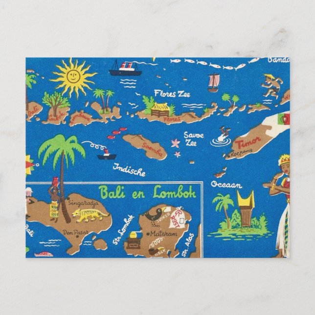 Bali Lombok  Colourful Postcard (Front)