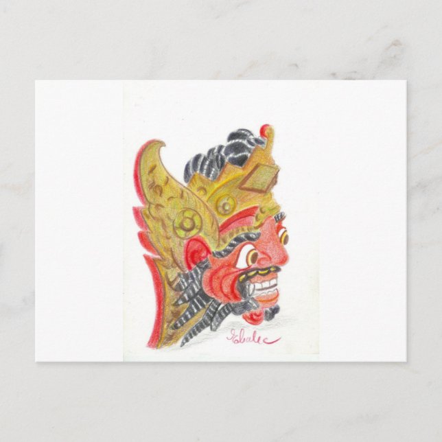 Bali mask postcard (Front)