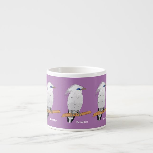 Bali Myna tropical exotic bird Espresso Cup (Front)