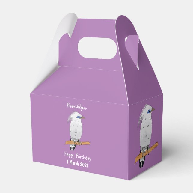Bali Myna tropical exotic bird Favour Box (Front Side)