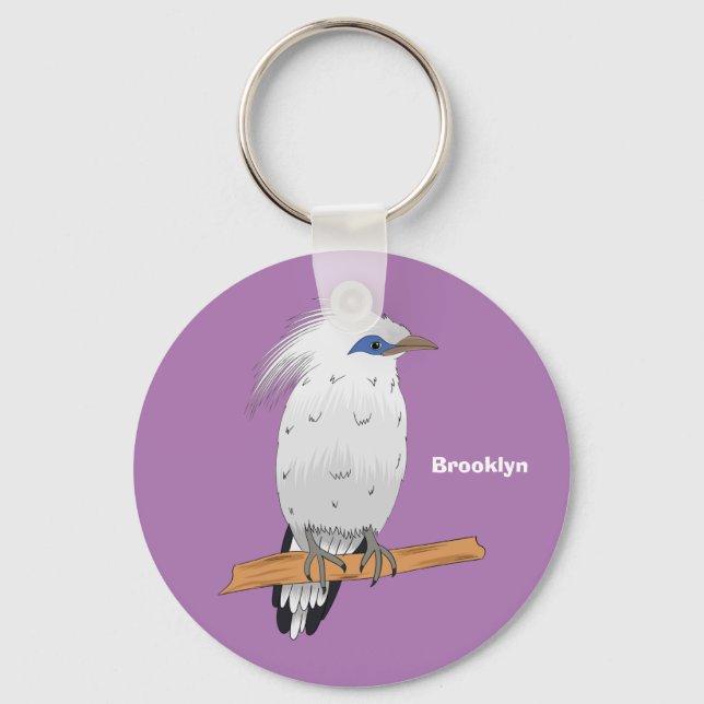 Bali Myna tropical exotic bird  Key Ring (Front)
