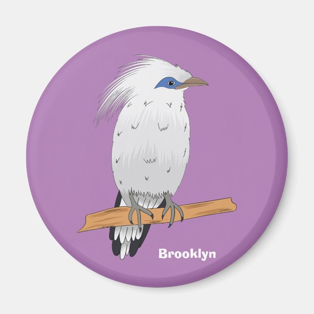 Bali Myna tropical exotic bird  Magnet (Front)