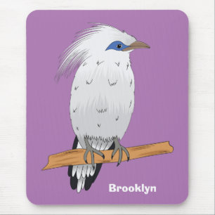 Bali Myna tropical exotic bird Mouse Pad