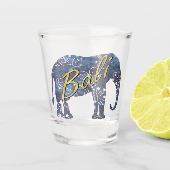 Bali Nights Batik Elephant Shot Glass (Front)