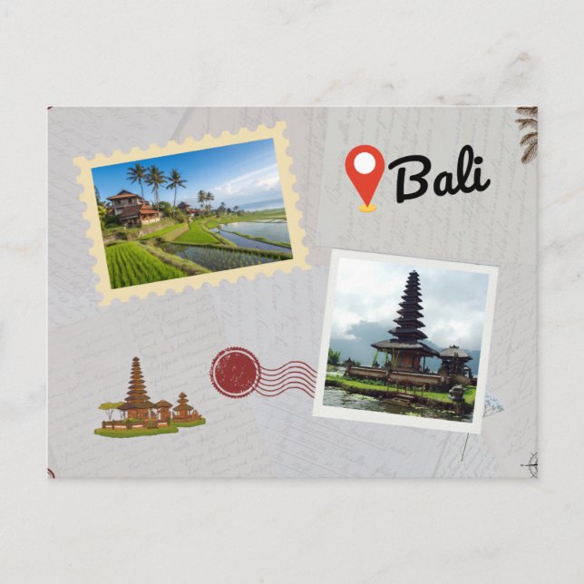 Bali Postcard: Tropical Paradise Travel Souvenir  Postcard (Front)