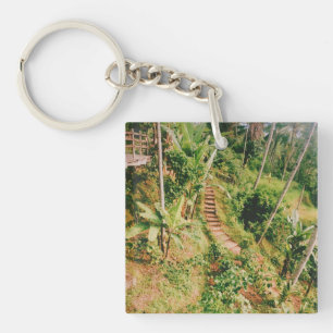 Bali rainforest Stairway Key Ring