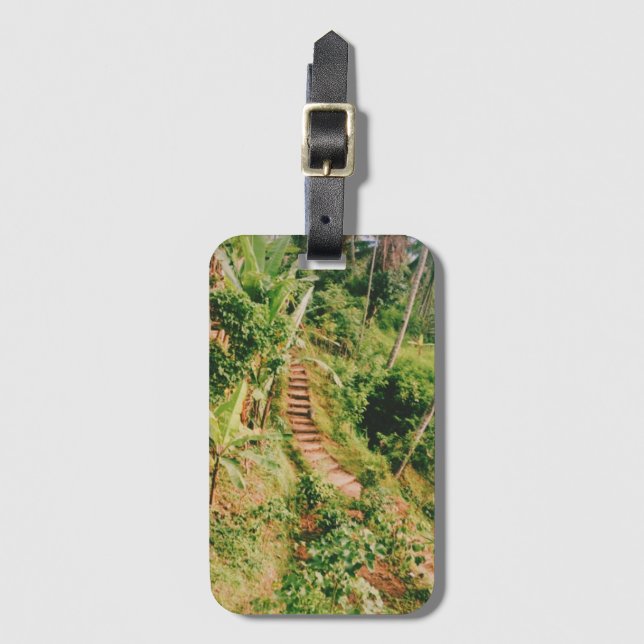 Bali rainforest Stairway  Luggage Tag (Front Vertical)