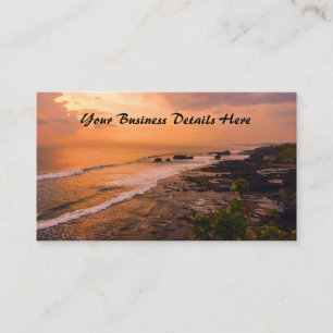 Bali Sea Wave Sunset Beach Shore Island Business Card