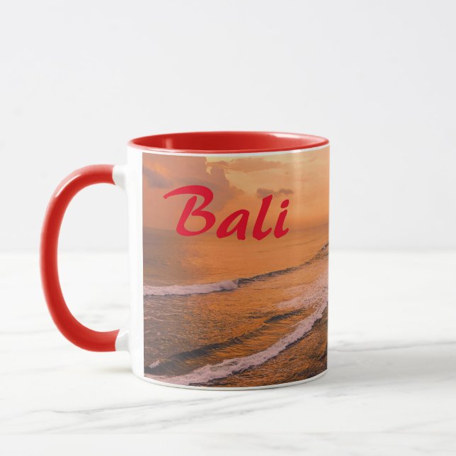Bali Sea Wave Sunset Beach Shore Island Mug (Left)