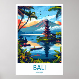 Bali Ski National Park Travel Vintage Poster