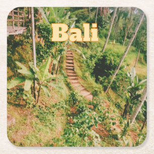 Bali Souvenir Flexible Photo Magnet Square Paper Coaster