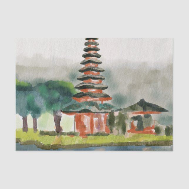 Bali Template Loose watercolor painting Tissue Paper (Front)