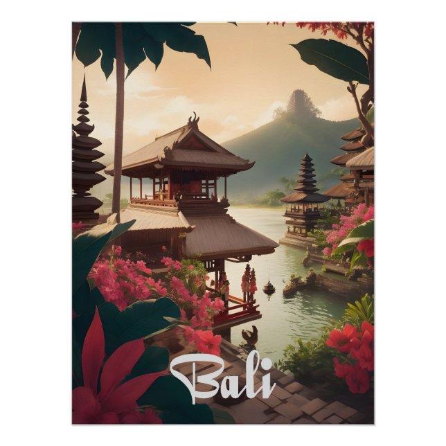 Bali Temple Travel Poster (Front)