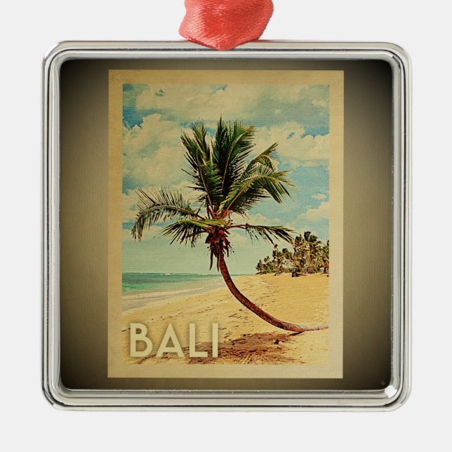 Bali Vintage Travel Ornament Palm Tree (Front)