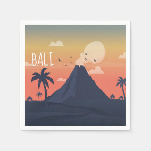 Bali Volcano Mountain Scene Designer Napkin