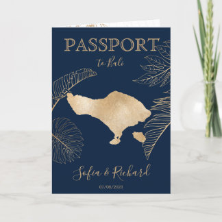 Bali Wedding Destination Passport World Map Invitation