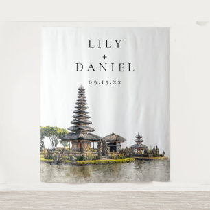 Bali Wedding Photo Backdrop Tapestry