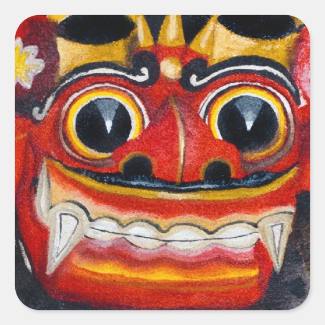 Balinese Barong Square Sticker (Front)