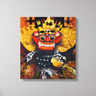 Balinese Barong Wrapped Canvas