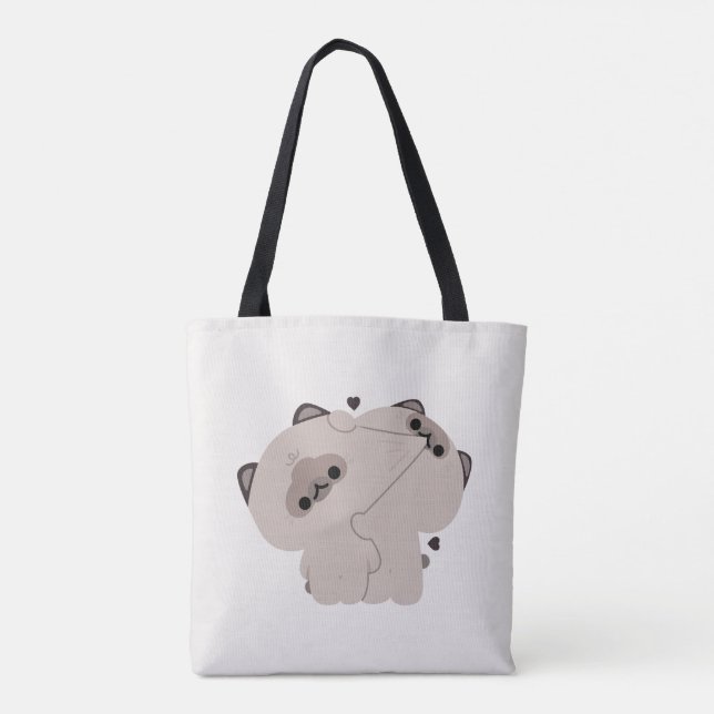 Balinese Cat Couple Tote Bag (Back)