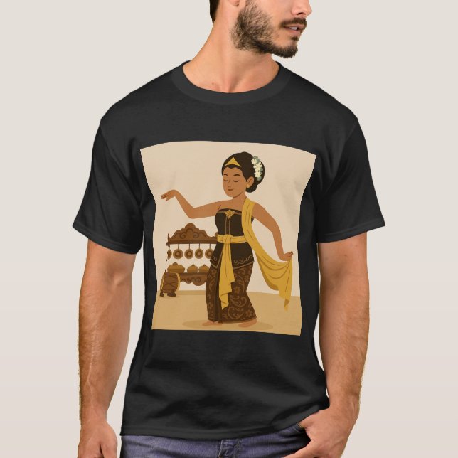 "Balinese Dancer Illustration T-Shirt (Front)