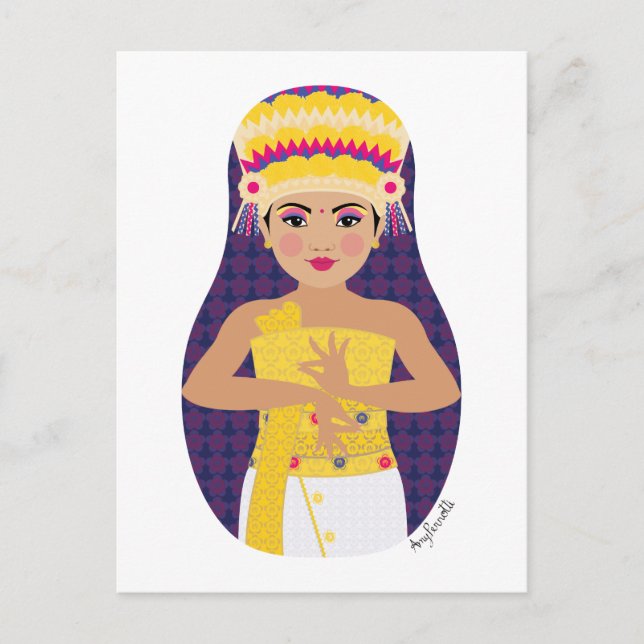 Balinese Dancer Matryoshka Postcard (Front)