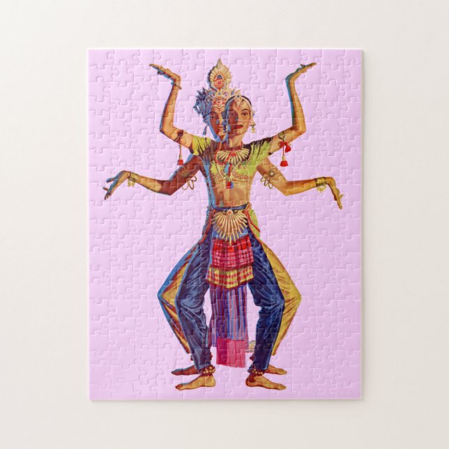 Balinese dancers print jigsaw puzzle (Vertical)