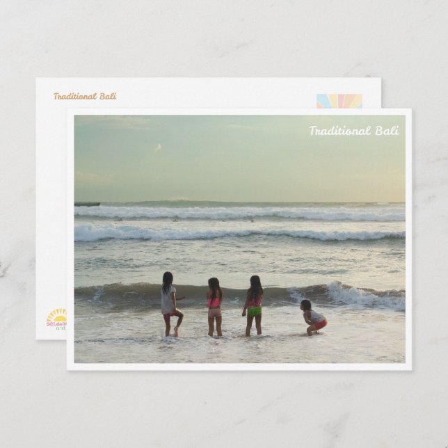 Balinese Girls Beach Fun Postcard (Front/Back)