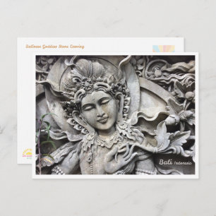 Balinese Goddess Stone Art Travel Postcard
