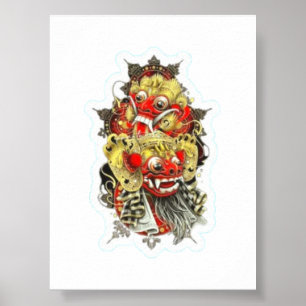 Balinese Mythology Barong and Rangda Sticker - Sac Poster