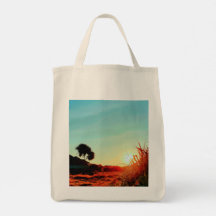 Balinese Sunset Coastal Pandan Tree Tropical Tote