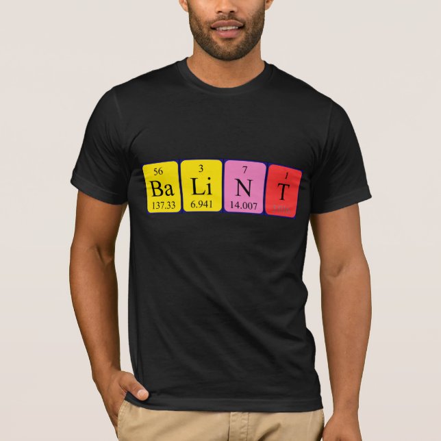 Bálint periodic table name shirt (Front)
