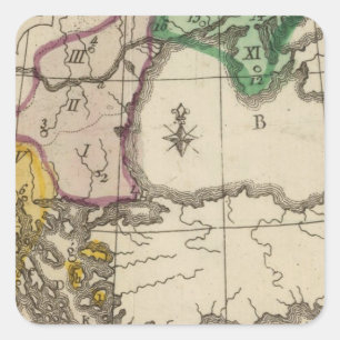 Balkan Peninsula 3 Square Sticker