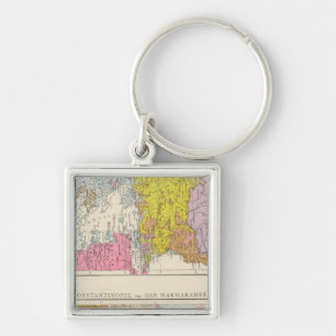 Balkan Peninsula  and Constantinople Map Key Ring