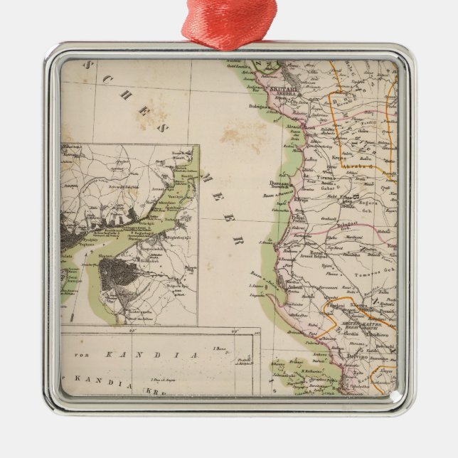 Balkan Peninsula, Turkey, Albania Metal Tree Decoration (Front)