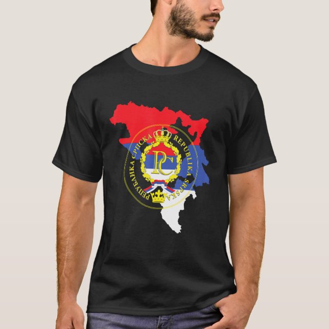 Balkan Republika Srpska Flag Sarajevo T-Shirt (Front)