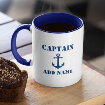 Ball Anchor Blue Captain Add Name Boat Name Combo