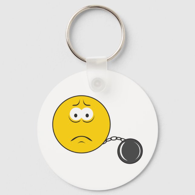 Ball and Chain Face Key Ring (Front)
