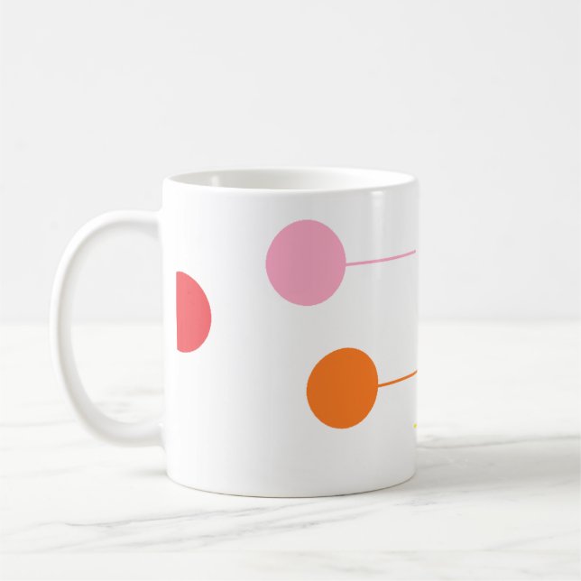 Ball and line on white coffee mug (Left)