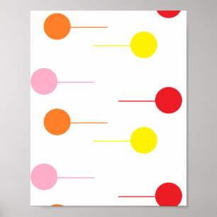 Ball and line on white poster