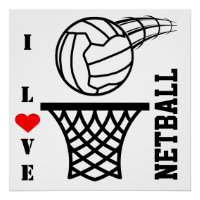 Ball And Net Design I Love Netball