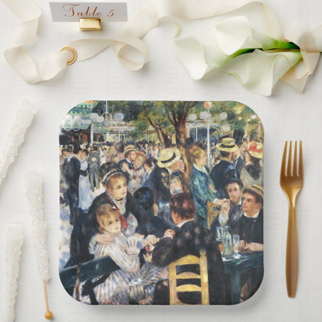 Ball at the Moulin de la Galette Party Renoir   Pa Paper Plate (Wedding)