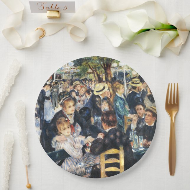 Ball at the Moulin de la Galette Party Renoir   Paper Plate (Wedding)
